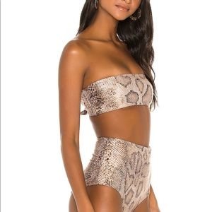 NWOT Mara Hoffman Abigail Bikini Bandeau Top and High Waisted Bottom